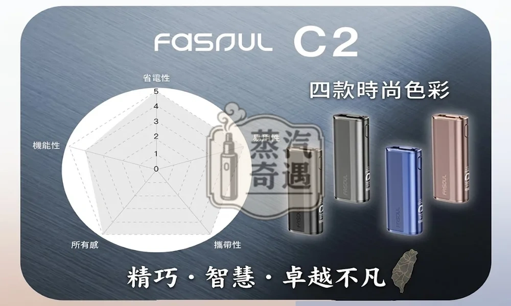 Fasoul C2 二回機｜IQOS ILUMA 專用二次加熱菸主機｜一彈兩抽・1850mAh電池容量20支續航